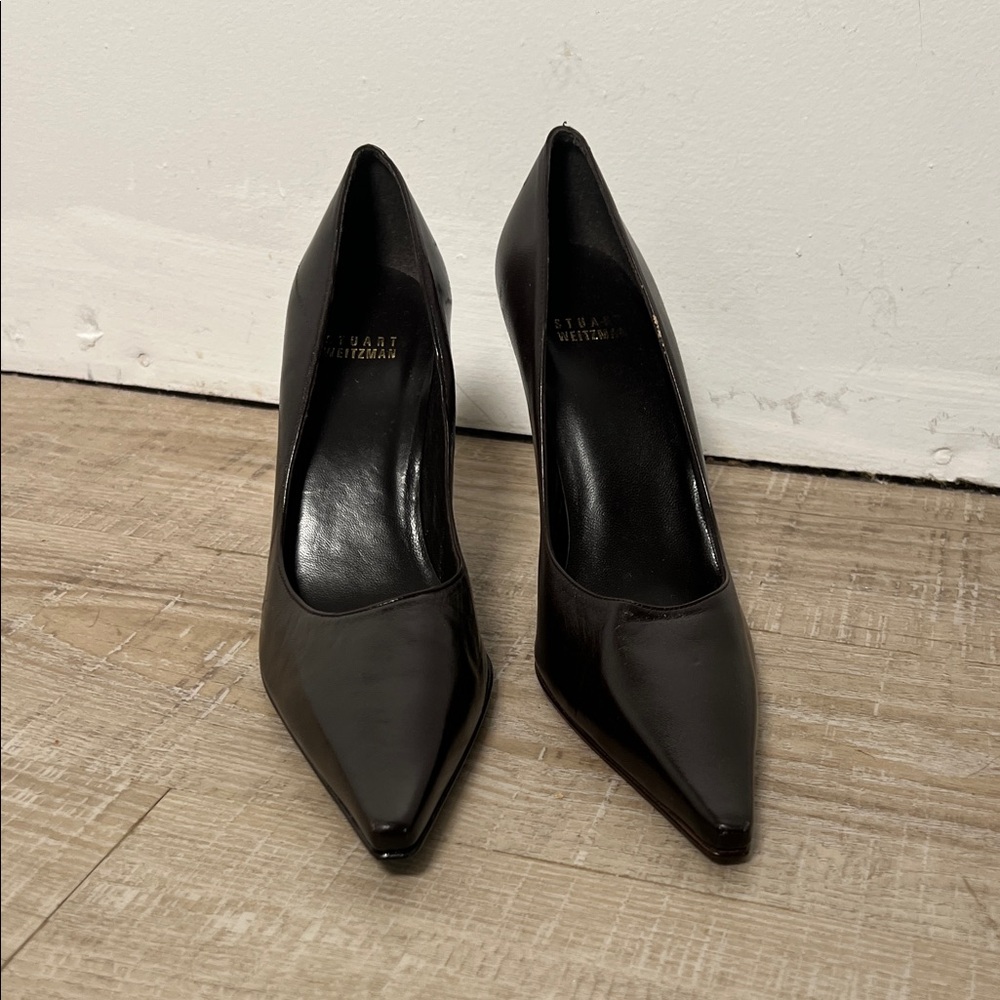 Stuart Weitzman Pointed Leather Pumps